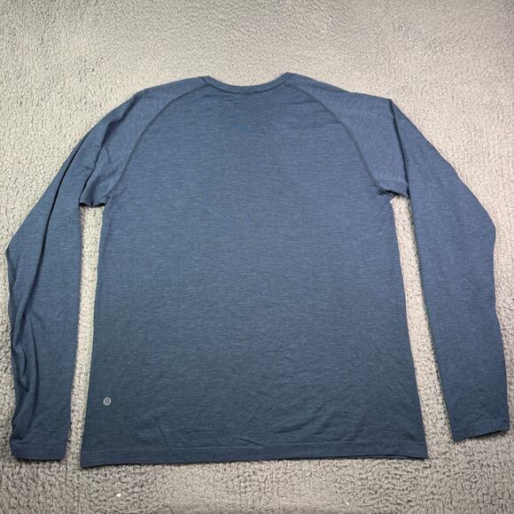 Lululemon Shirt Mens 2XL Navy Blue Metal Vent Tech Performance Long Sleeve Gym - Picture 4 of 10